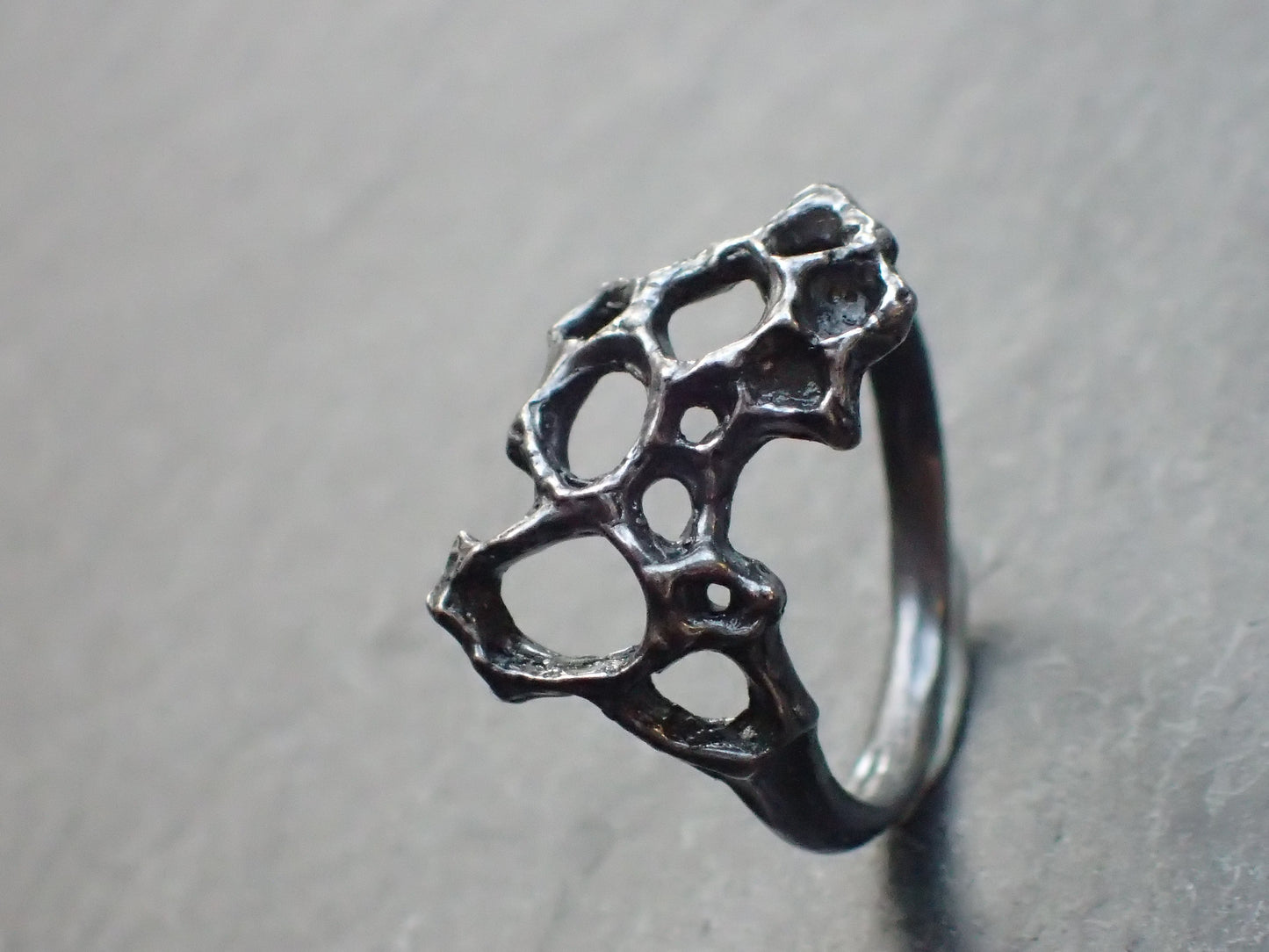 Honeycomb Ring handmade in solid Ecosilver-Jewellery-Beca Beeby