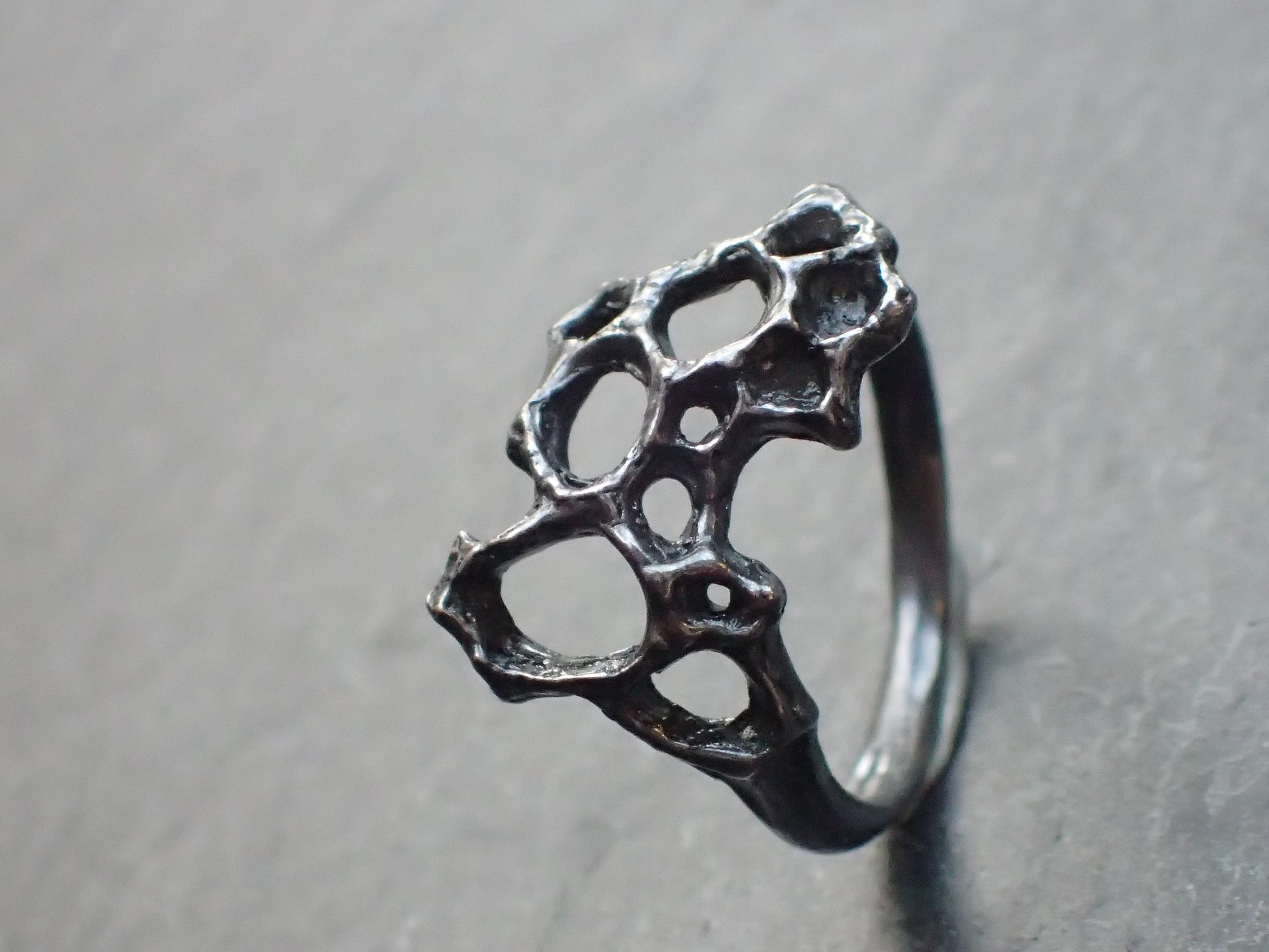 Honeycomb Ring handmade in solid Ecosilver-Jewellery-Beca Beeby