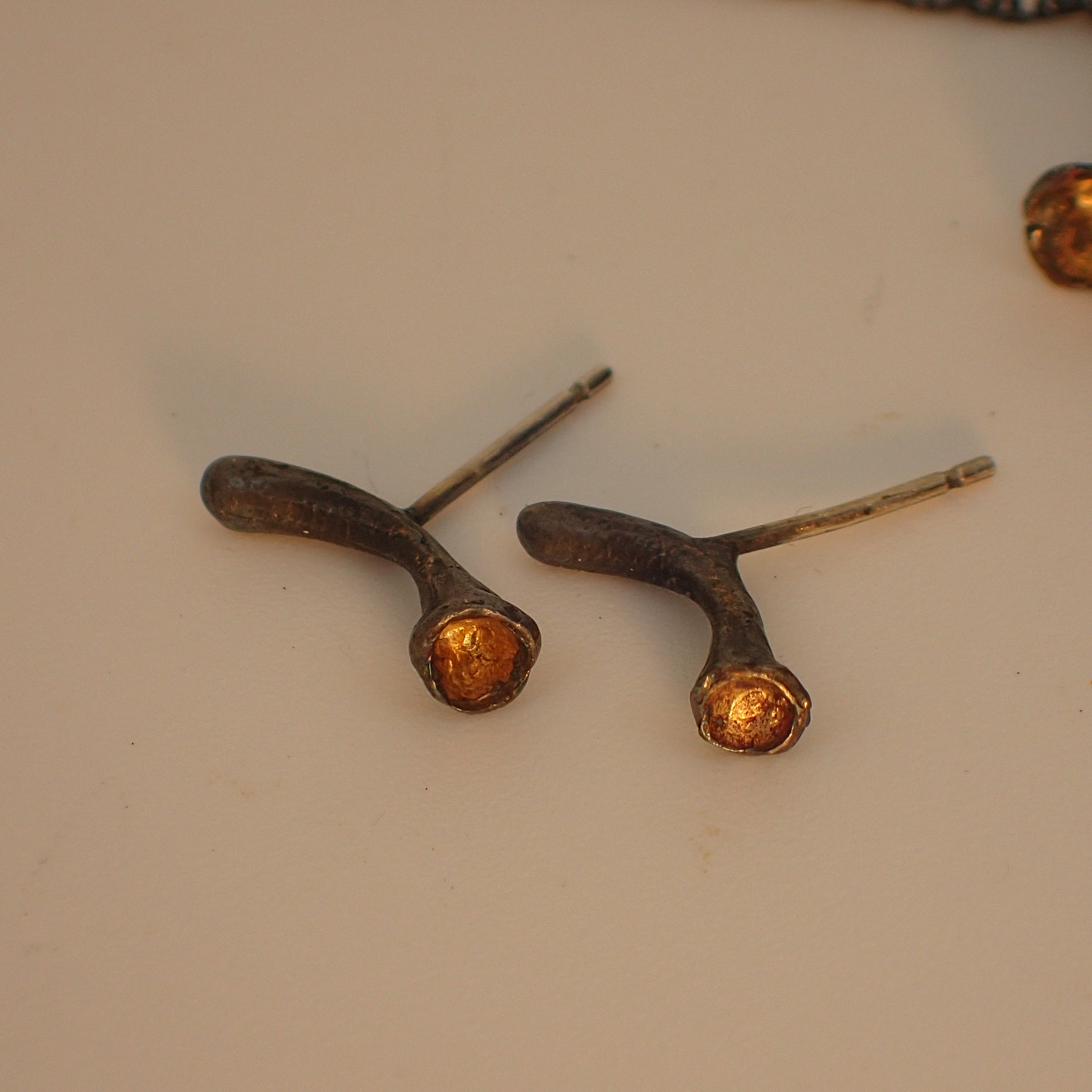 Pixie Cup Lichen Stud Earrings-Beca Beeby