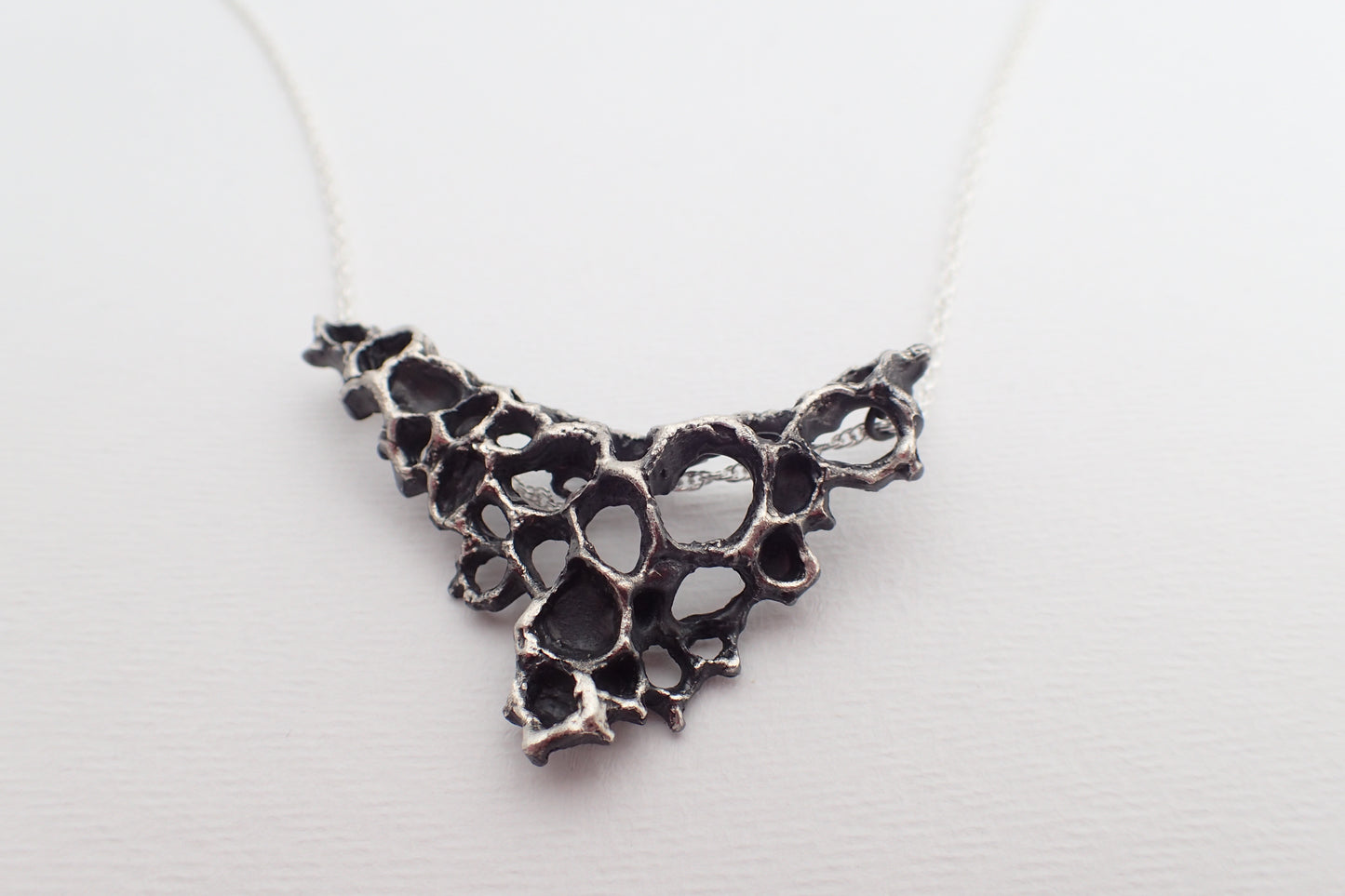 Morphogenetic Necklace. Hand carved in Ecosilver.-Jewellery-Beca Beeby