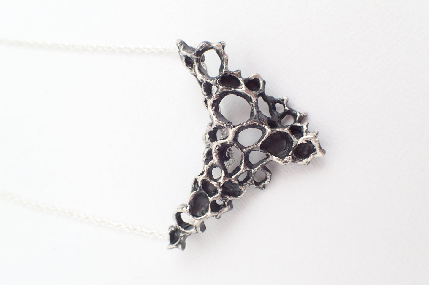 Morphogenetic Necklace. Hand carved in Ecosilver.-Jewellery-Beca Beeby