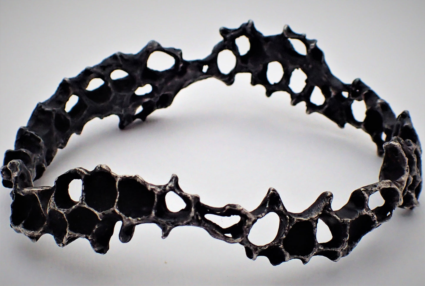 Wild Honeycomb Bangle: Limited Edition Piece in Solid Silver.-Jewellery-Beca Beeby