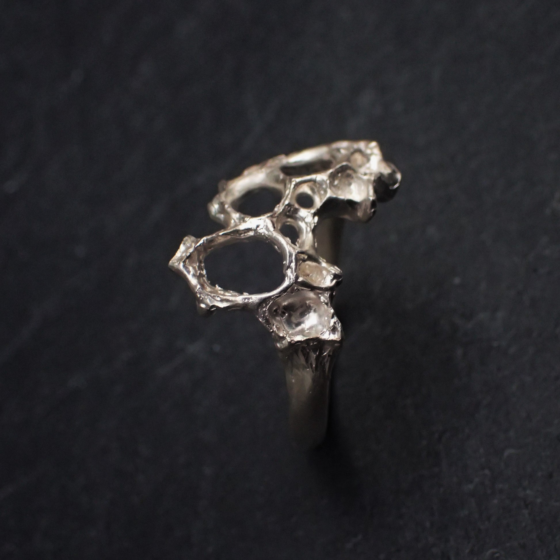 Delicate Honeycomb Ring handmade in solid Ecosilver-Jewellery-Beca Beeby