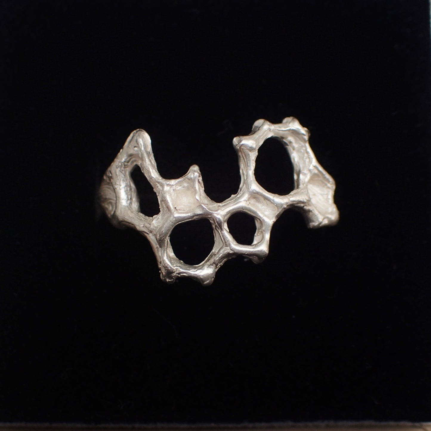 Delicate Honeycomb Ring handmade in solid Ecosilver-Jewellery-Beca Beeby