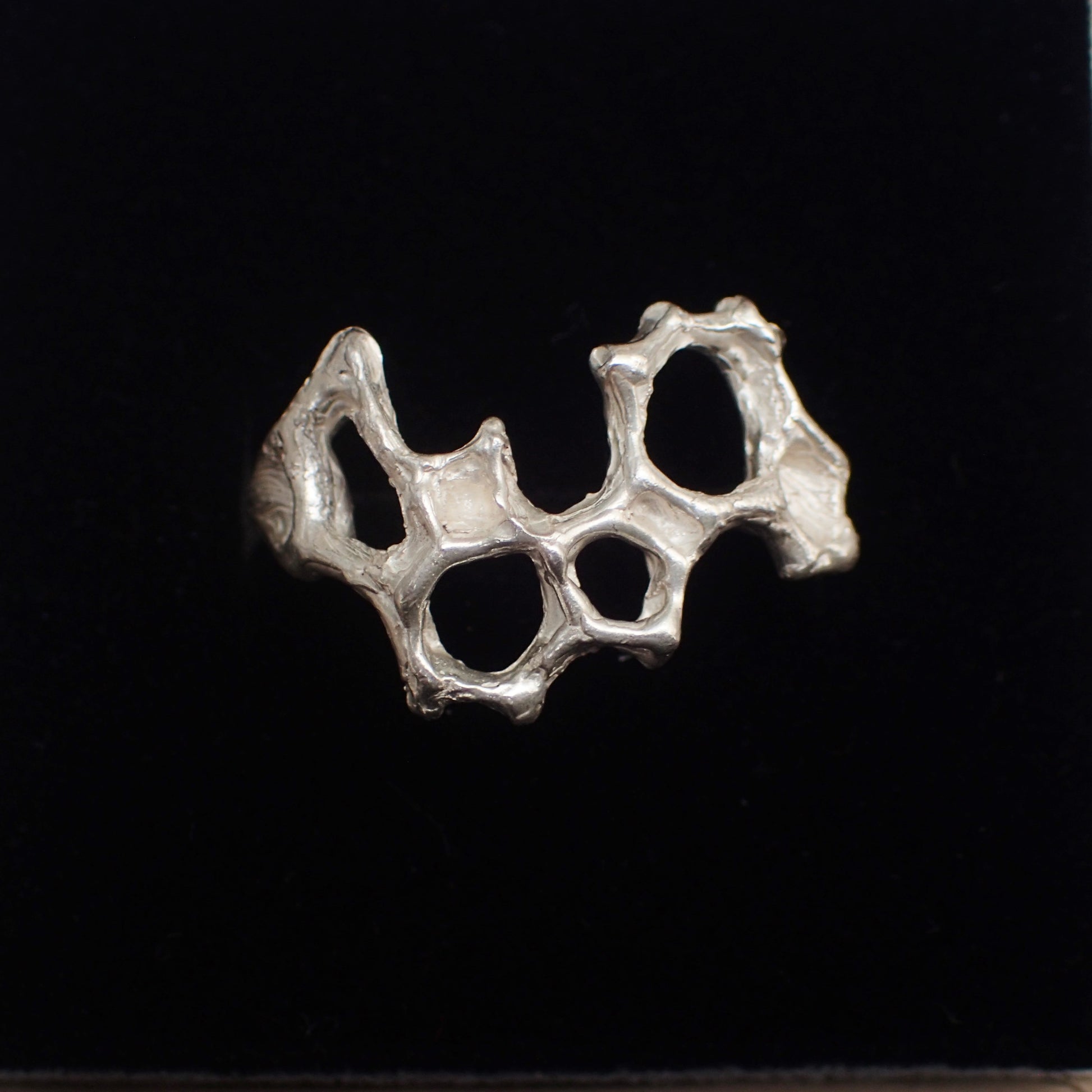 Delicate Honeycomb Ring handmade in solid Ecosilver-Jewellery-Beca Beeby