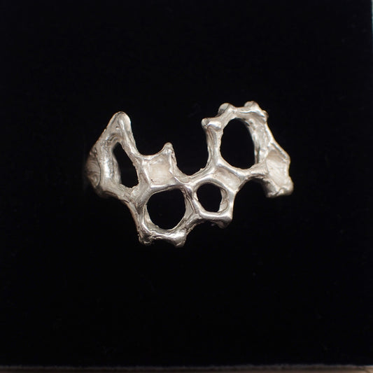 Delicate Honeycomb Ring handmade in solid Ecosilver-Jewellery-Beca Beeby