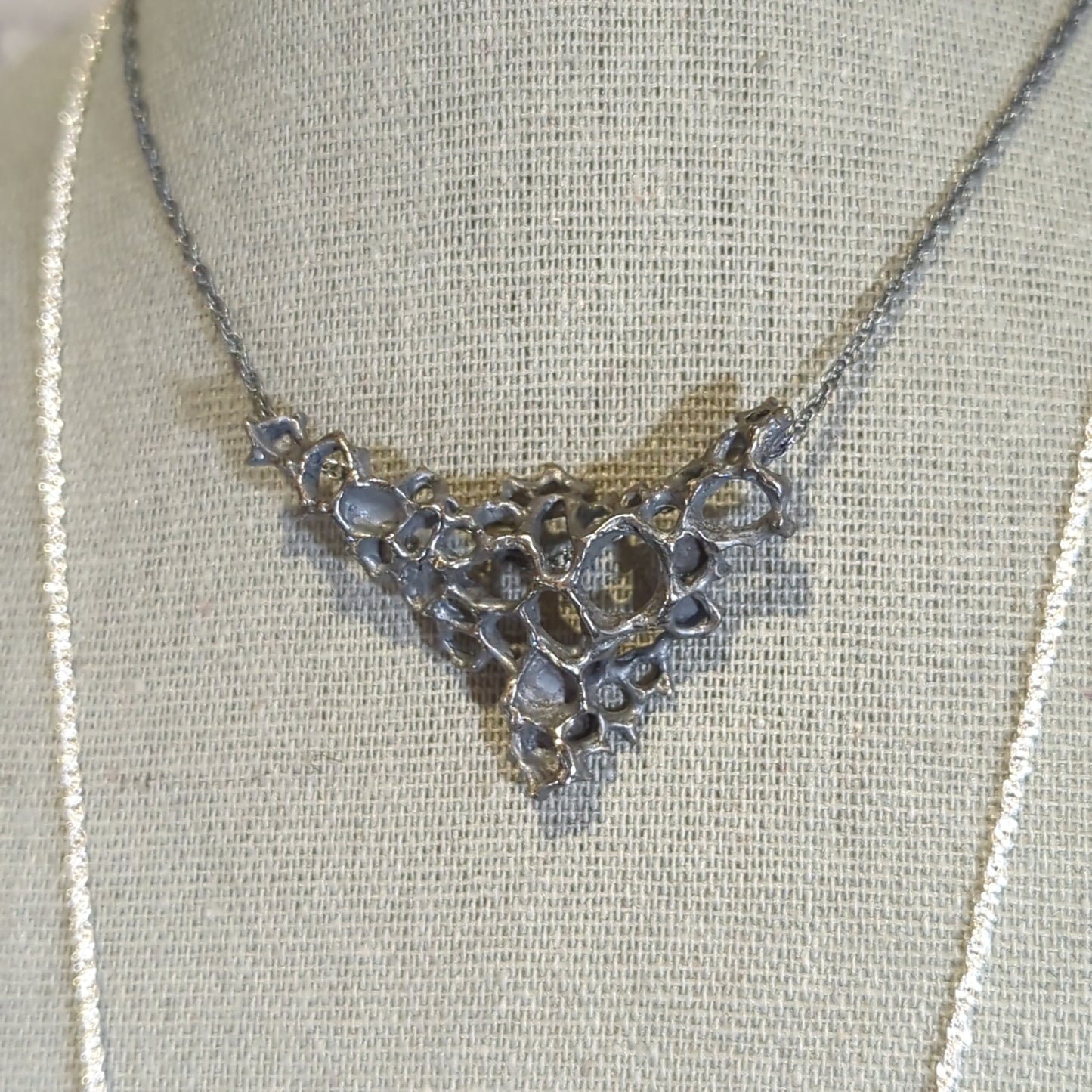 Morphogenetic Necklace. Hand carved in Ecosilver.-Jewellery-Beca Beeby