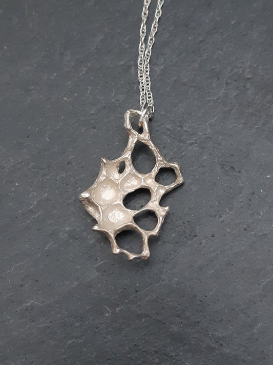 Wild Honeycomb Silver necklace.-Jewellery-Beca Beeby