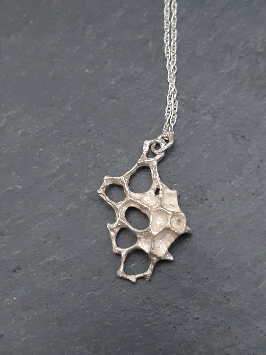 Wild Honeycomb Silver necklace.-Jewellery-Beca Beeby