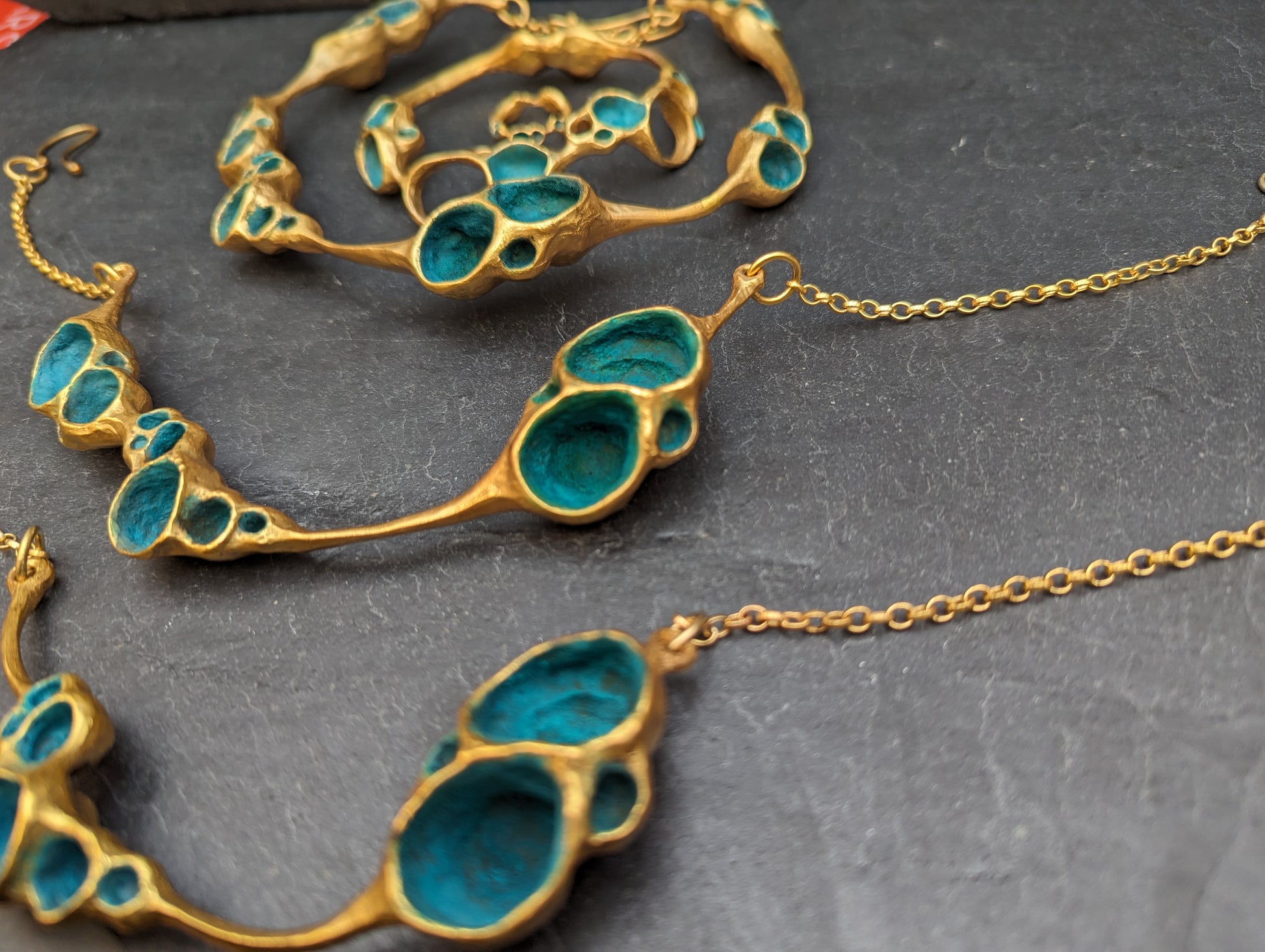 'Artefact' Necklace in gold, with gold vermeil chain.-Beca Beeby