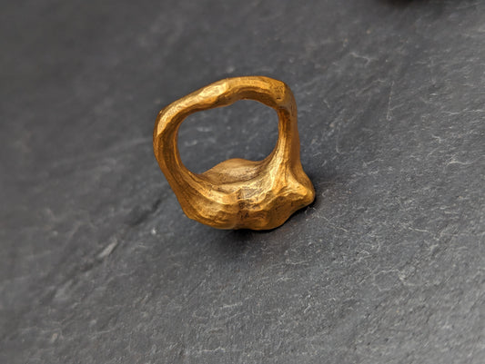 'Artefact' Statement ring in gold-Beca Beeby