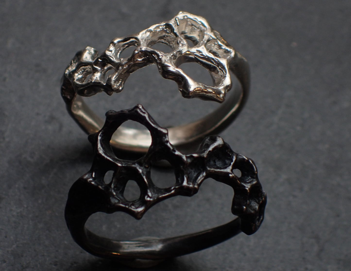 Delicate Honeycomb Ring handmade in solid Ecosilver-Jewellery-Beca Beeby