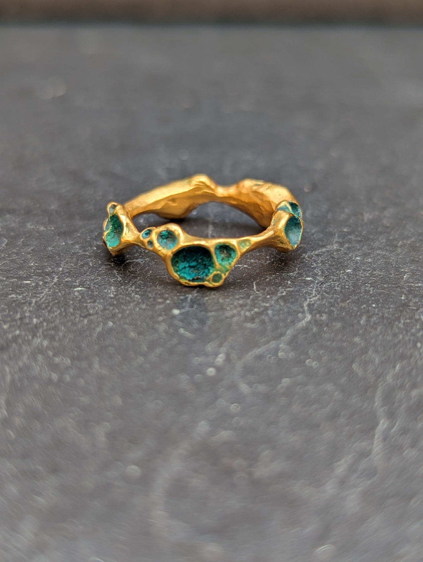 Artefact ring, delicate version in gold.-Beca Beeby