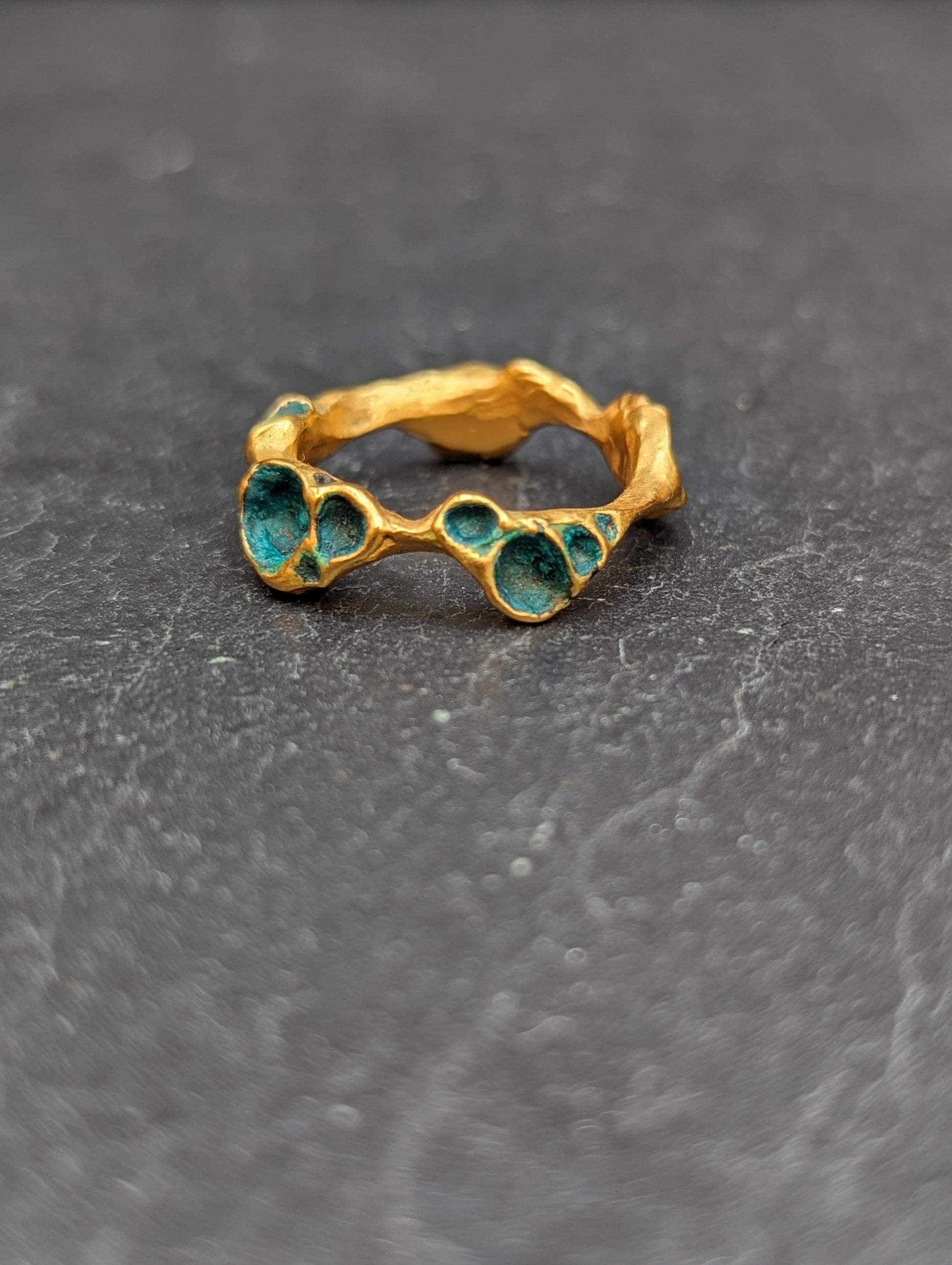 Artefact ring, delicate version in gold.-Beca Beeby