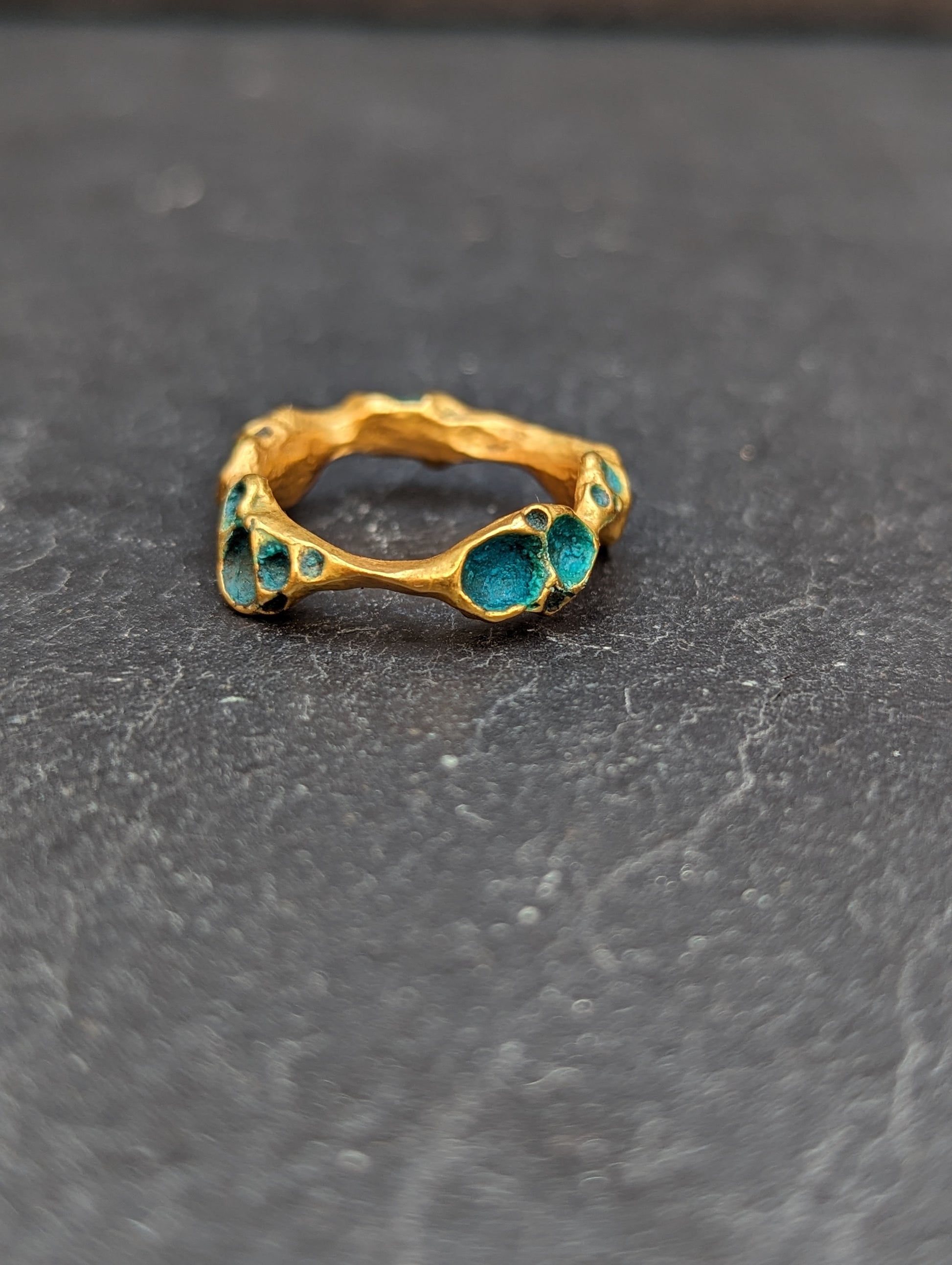 Artefact ring, delicate version in gold.-Beca Beeby