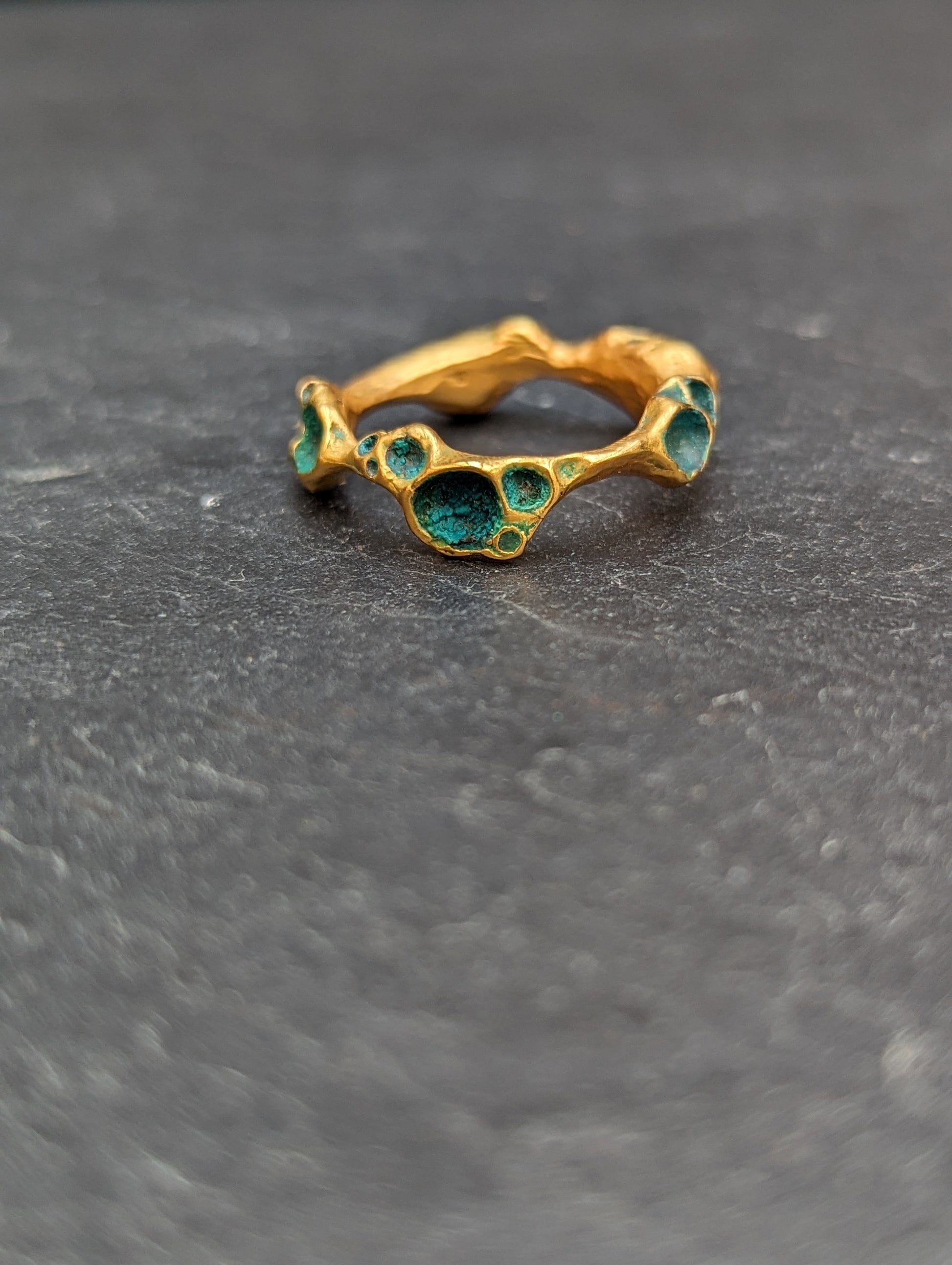 Artefact ring, delicate version in gold.-Beca Beeby