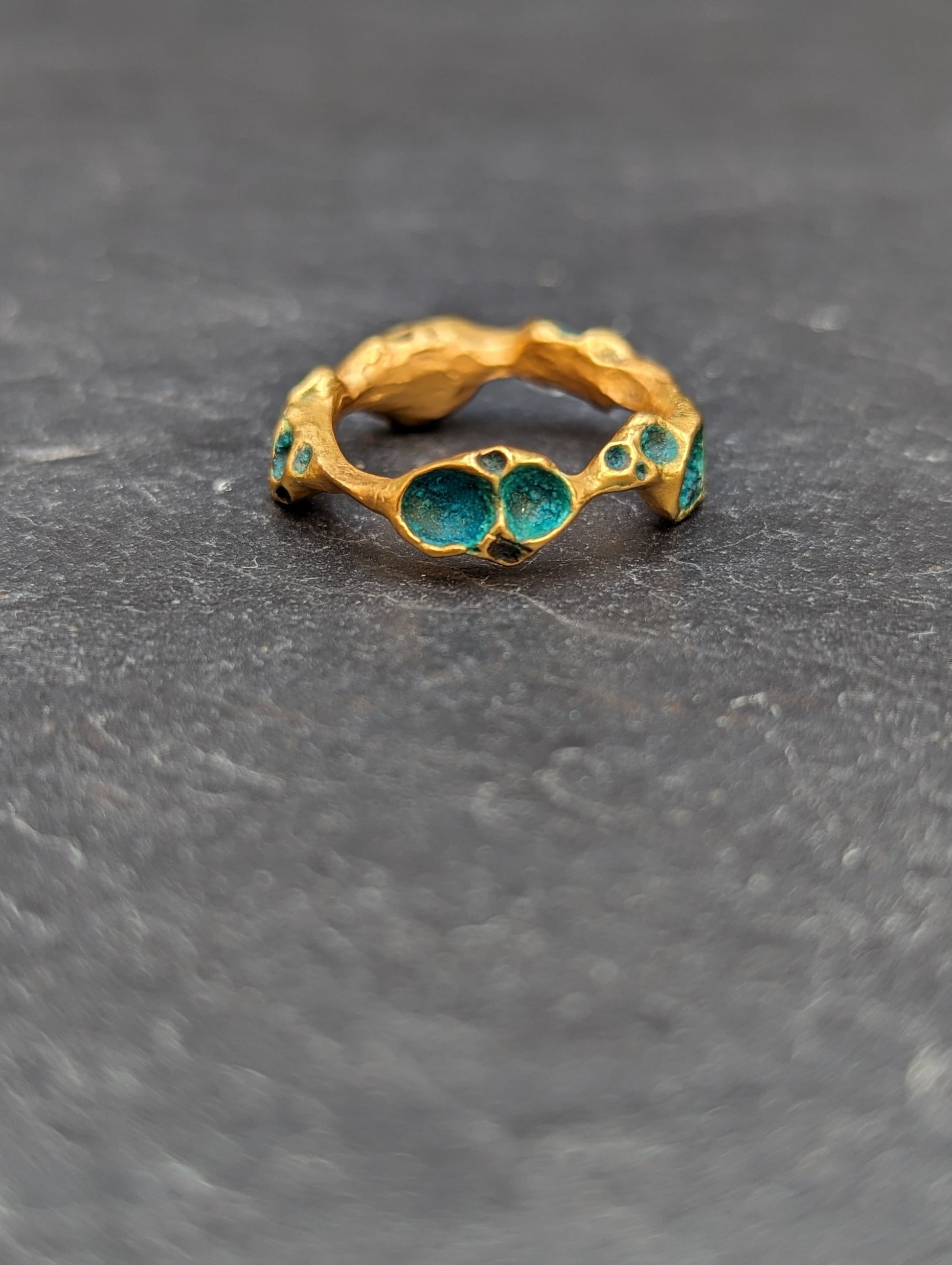 Artefact ring, delicate version in gold.-Beca Beeby