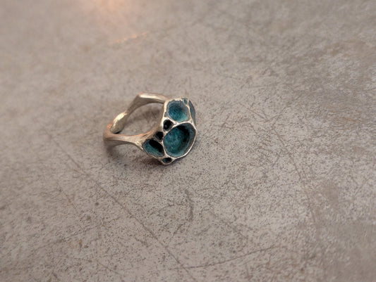 'Artefact' Statement ring in solid silver.-Beca Beeby