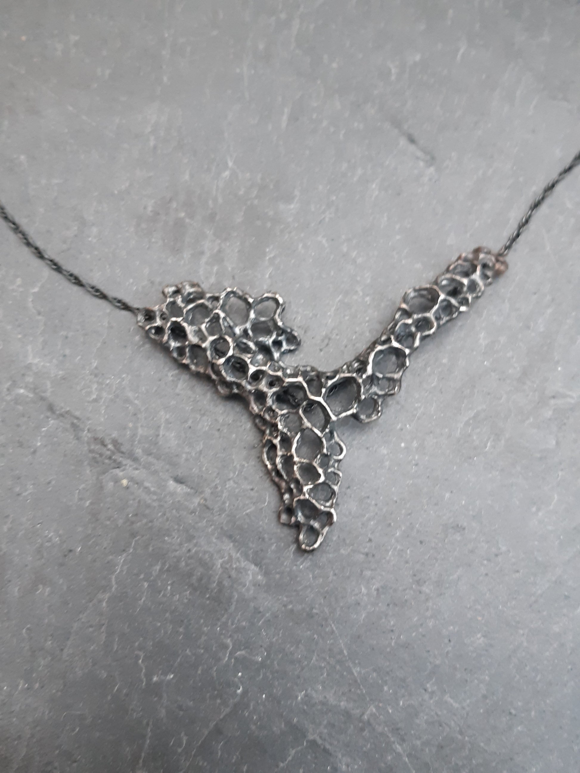 Morphogenetic Silver Necklace, large.-Jewellery-Beca Beeby