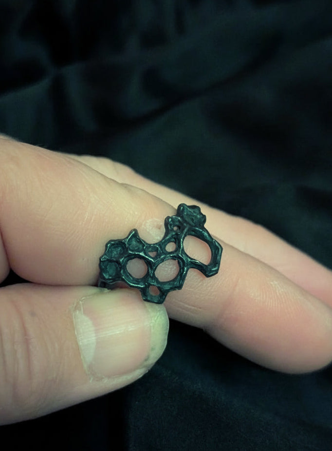 Delicate Honeycomb Ring handmade in solid Ecosilver-Jewellery-Beca Beeby