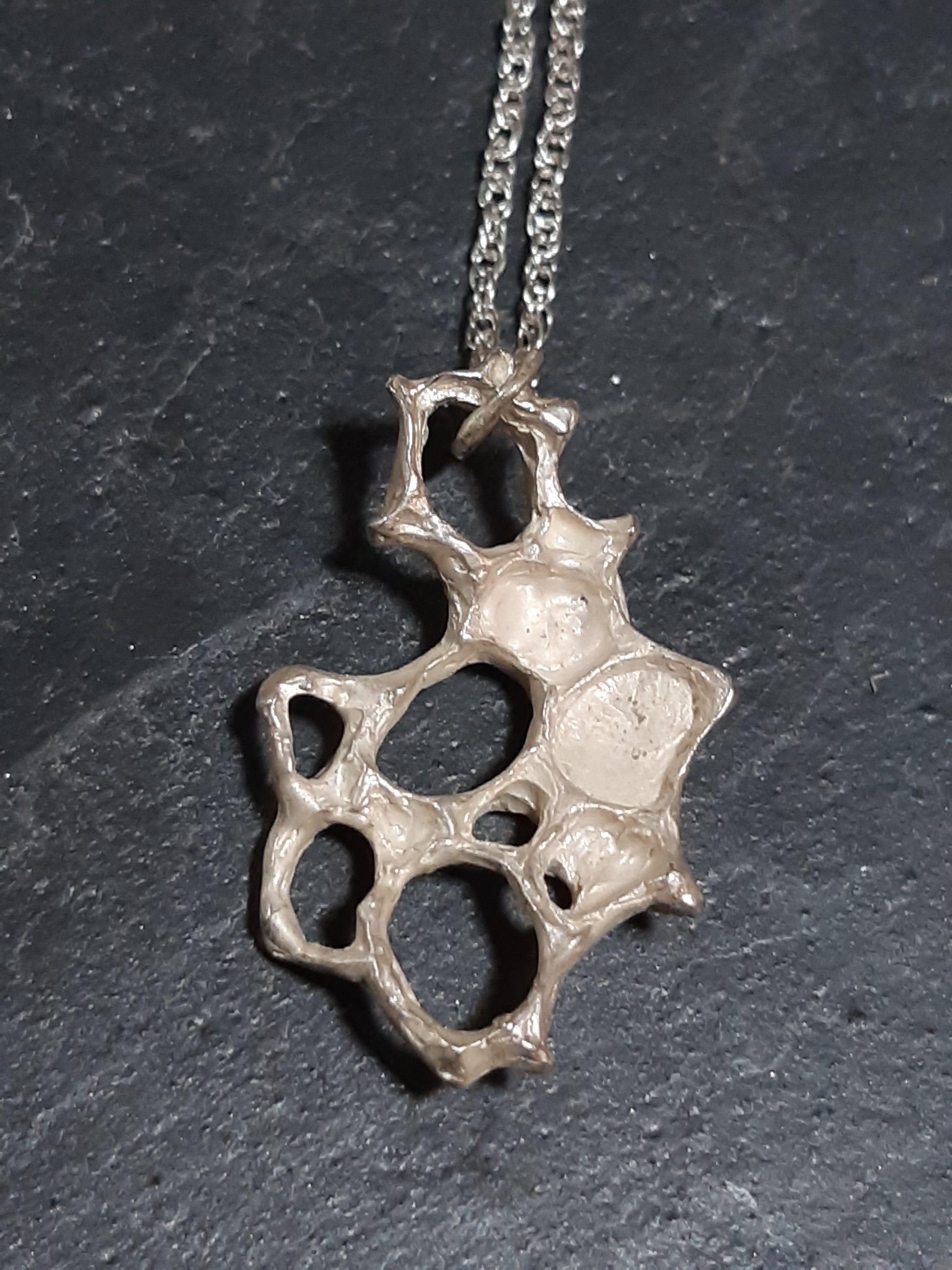 Wild Honeycomb 2 sided Silver necklace.-Jewellery-Beca Beeby
