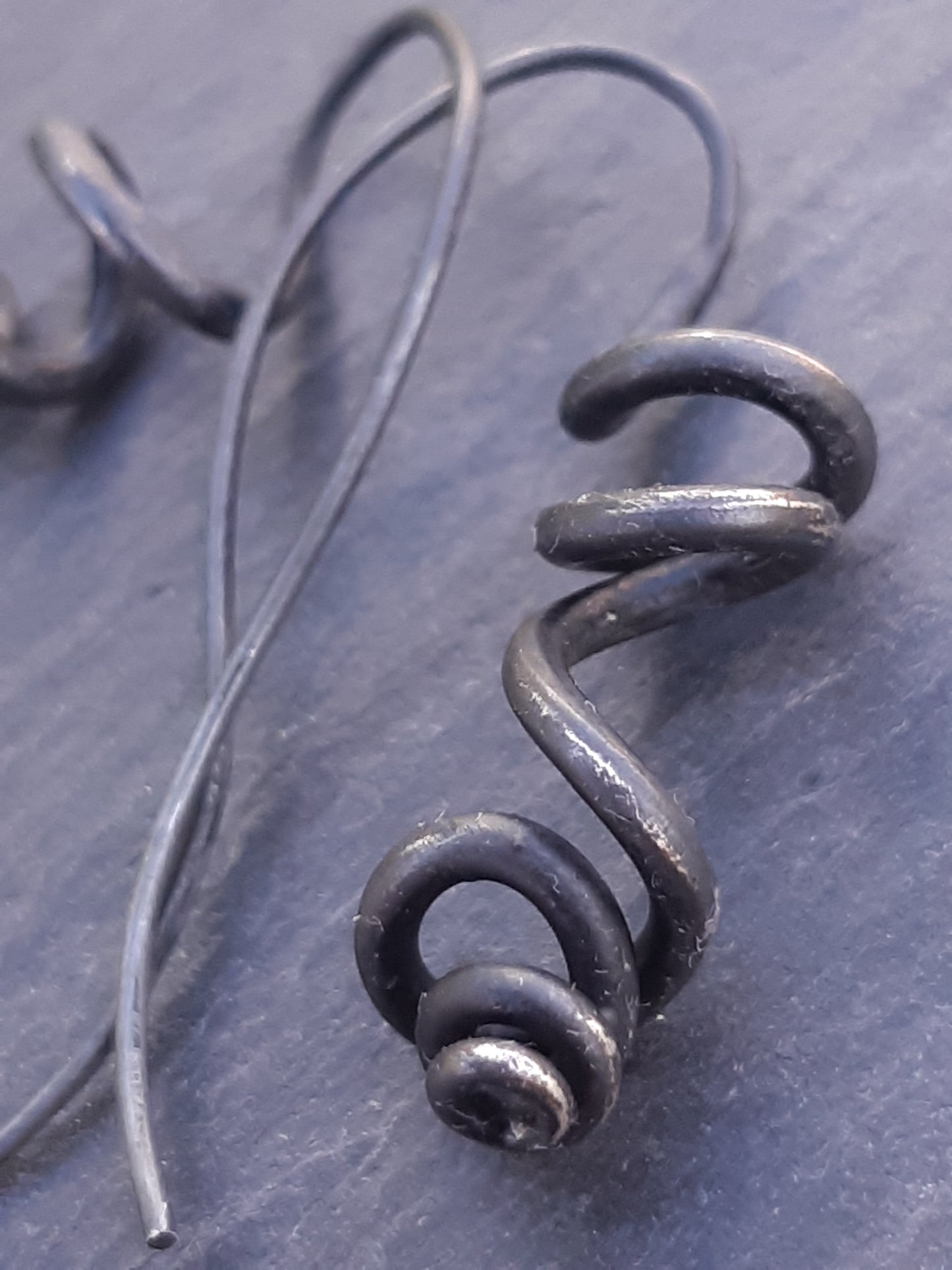 Silver tendril earrings, unique & handmade.-Jewellery-Beca Beeby