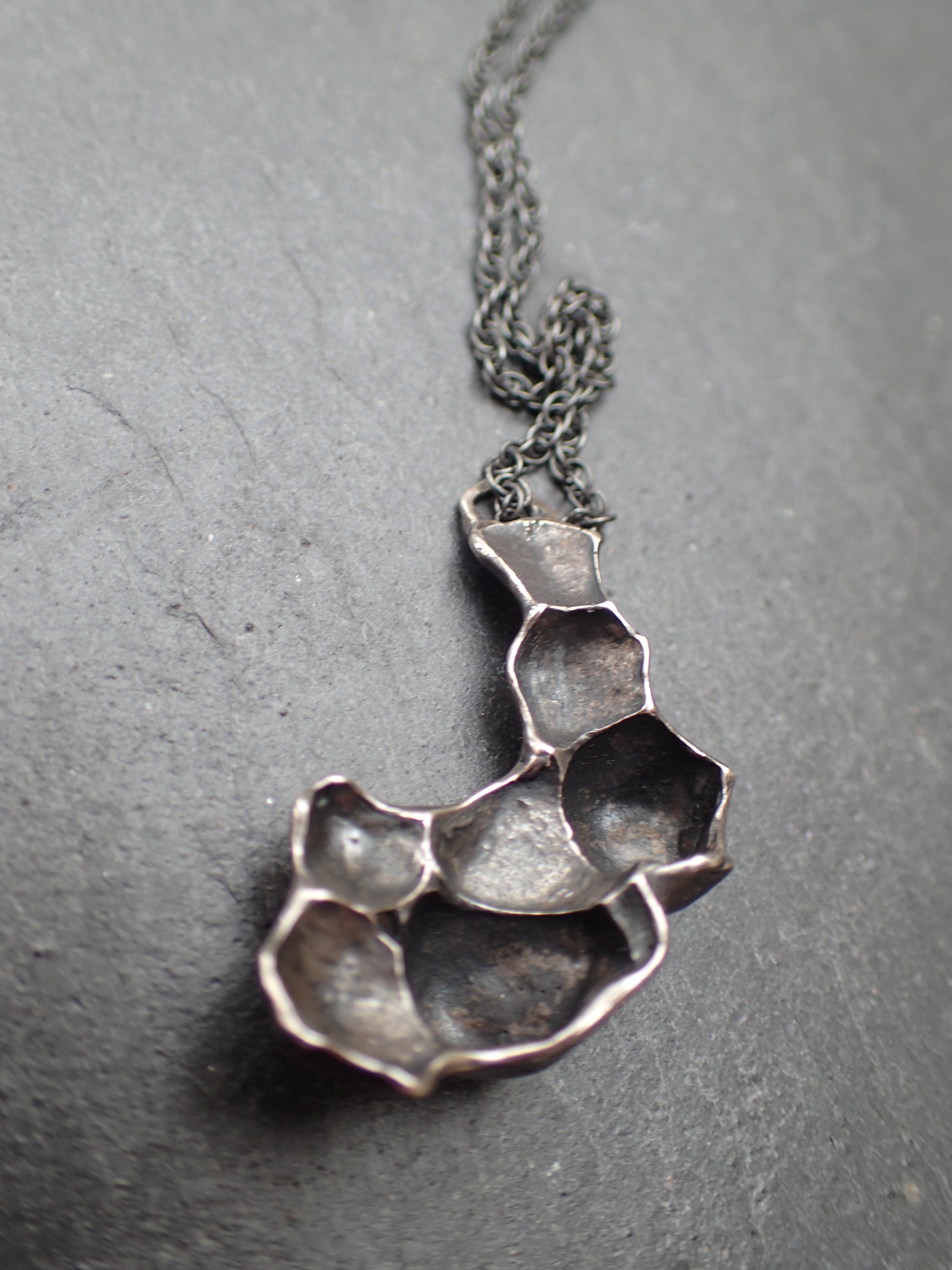 Pomegranate pendant with black patina.-Beca Beeby