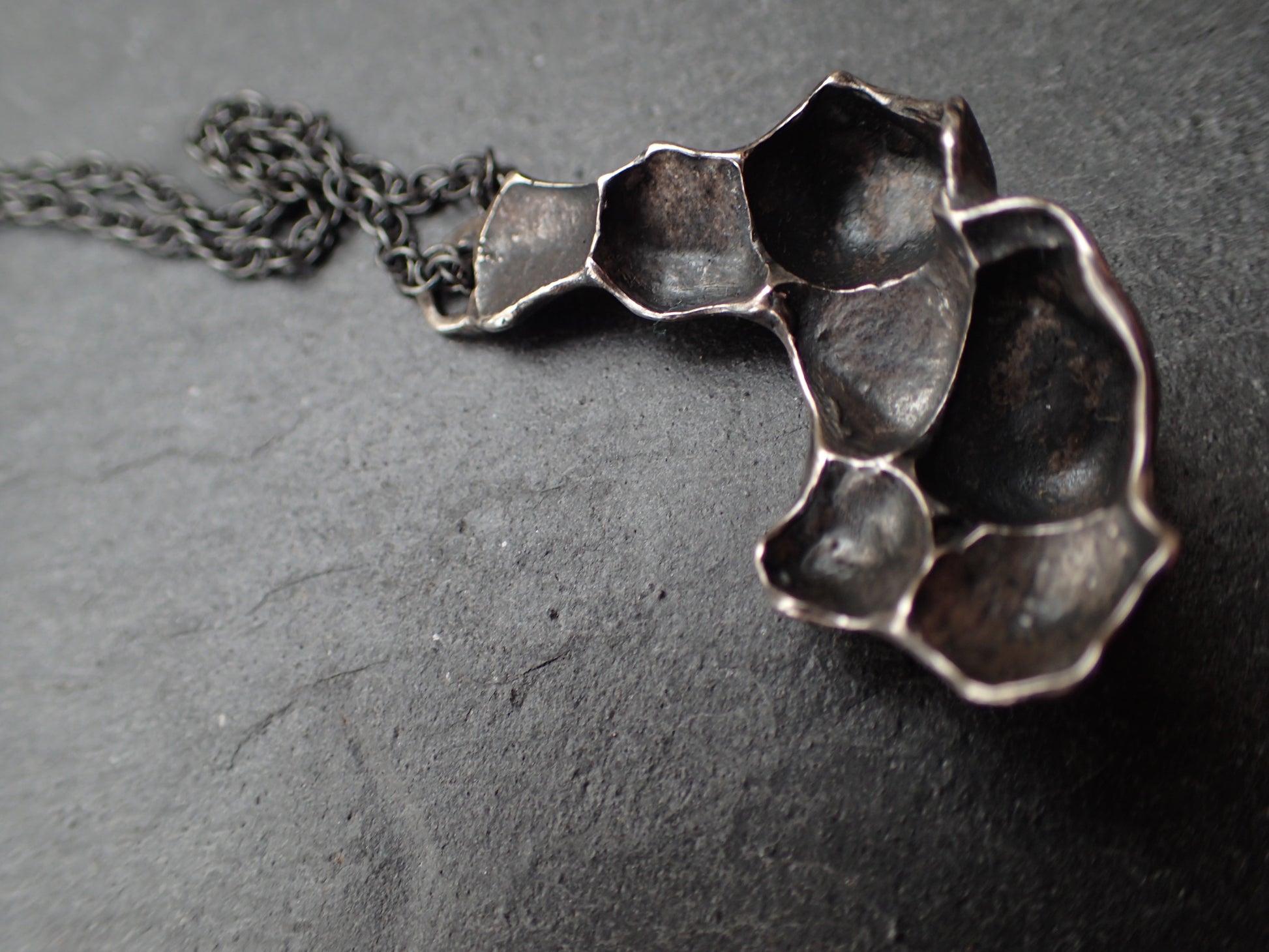 Pomegranate pendant with turquiose or black patina.-Beca Beeby