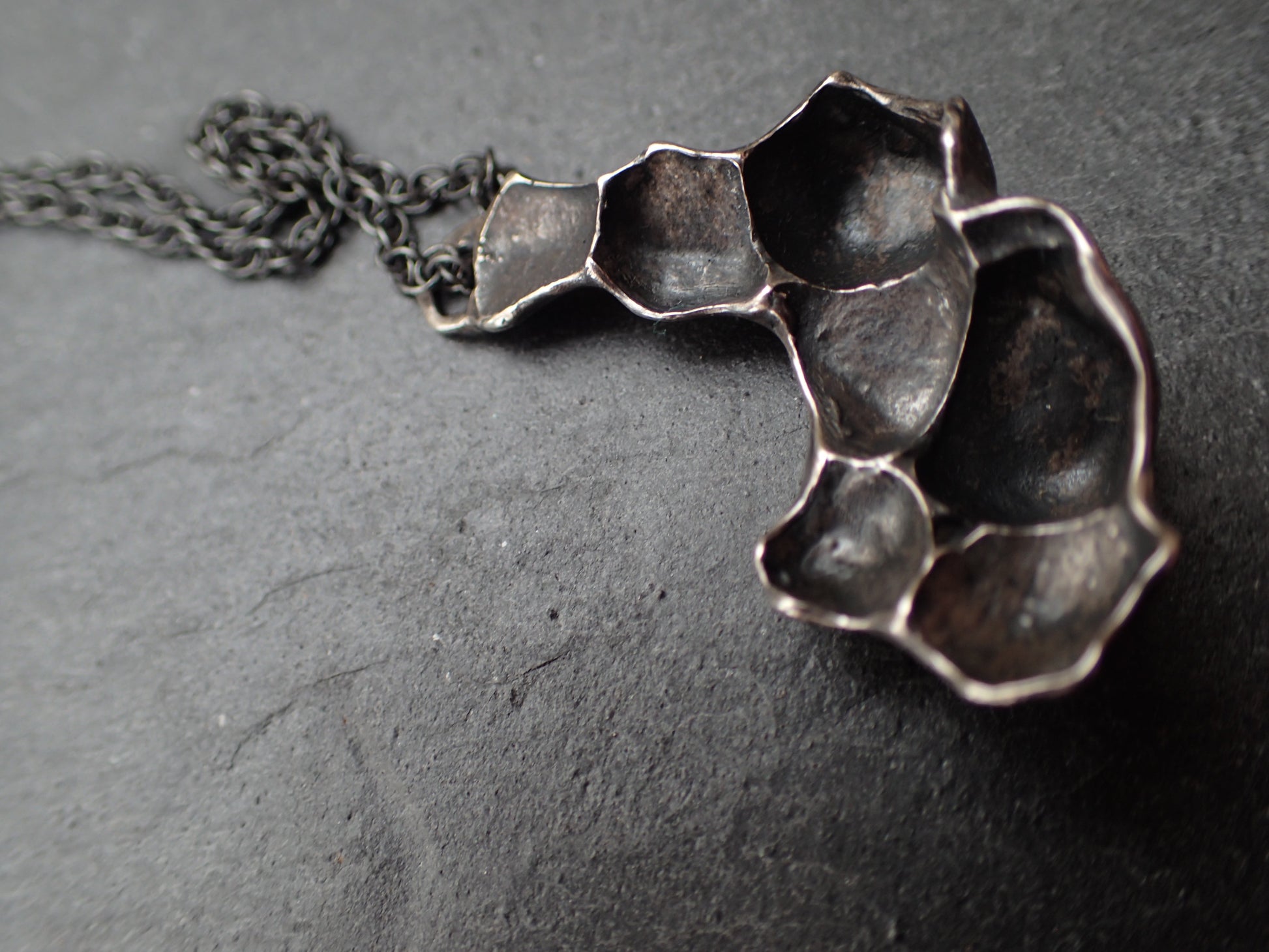 Pomegranate pendant with black patina.-Beca Beeby