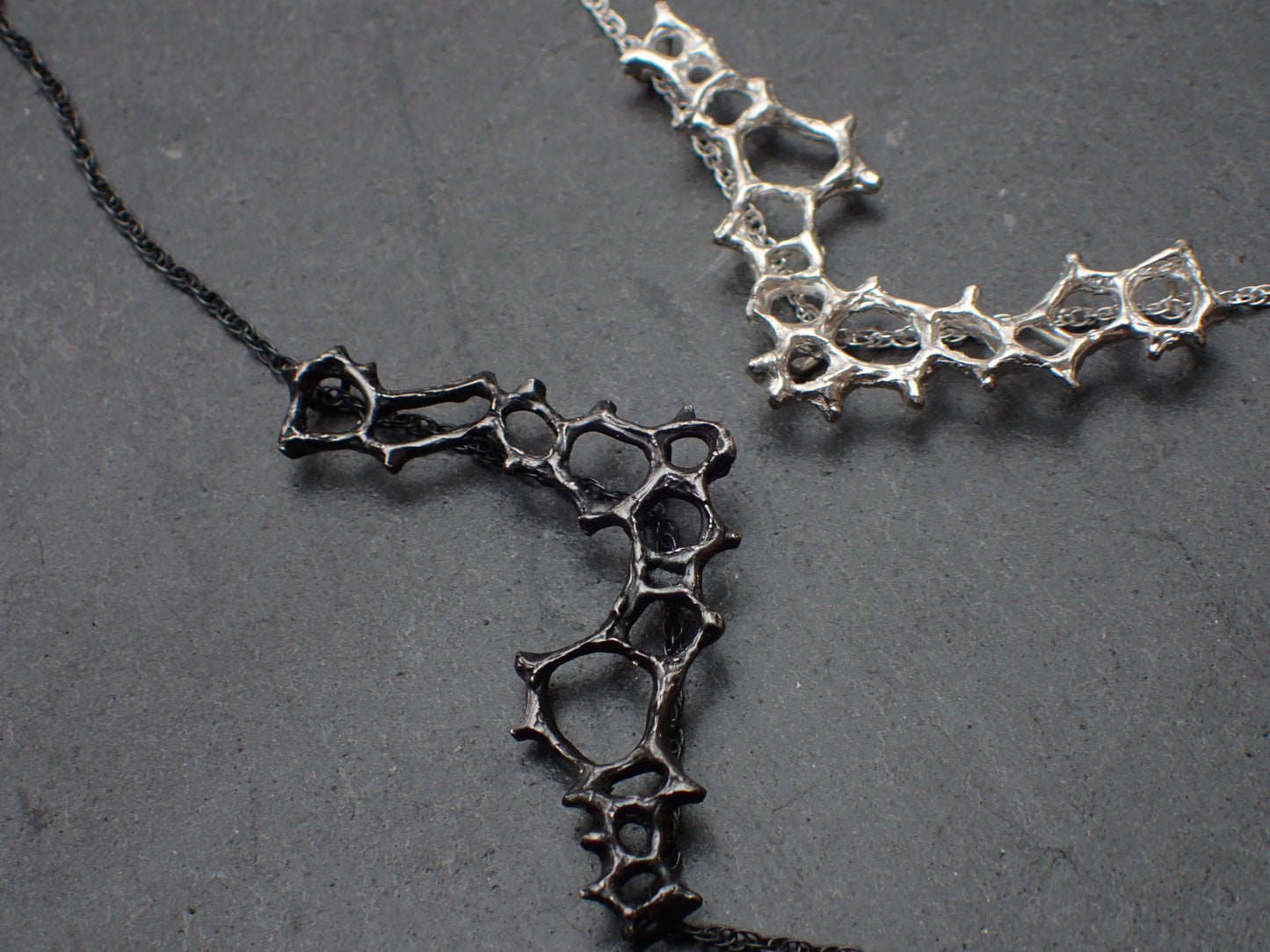Wild honeycomb Silver necklace. Delicate 'V' cell necklace.-Jewellery-Beca Beeby