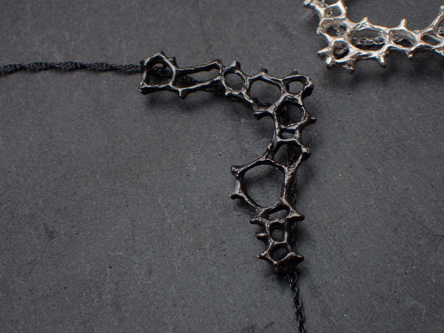 Wild honeycomb Silver necklace. Delicate 'V' cell necklace.-Jewellery-Beca Beeby