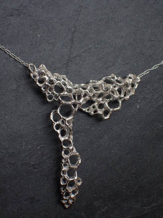 Morphogenetic Necklace. Hand carved Ecosilver-Jewellery-Beca Beeby