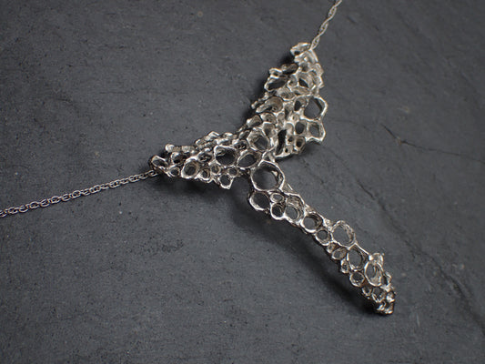 Morphogenetic Necklace. Hand carved Ecosilver-Jewellery-Beca Beeby