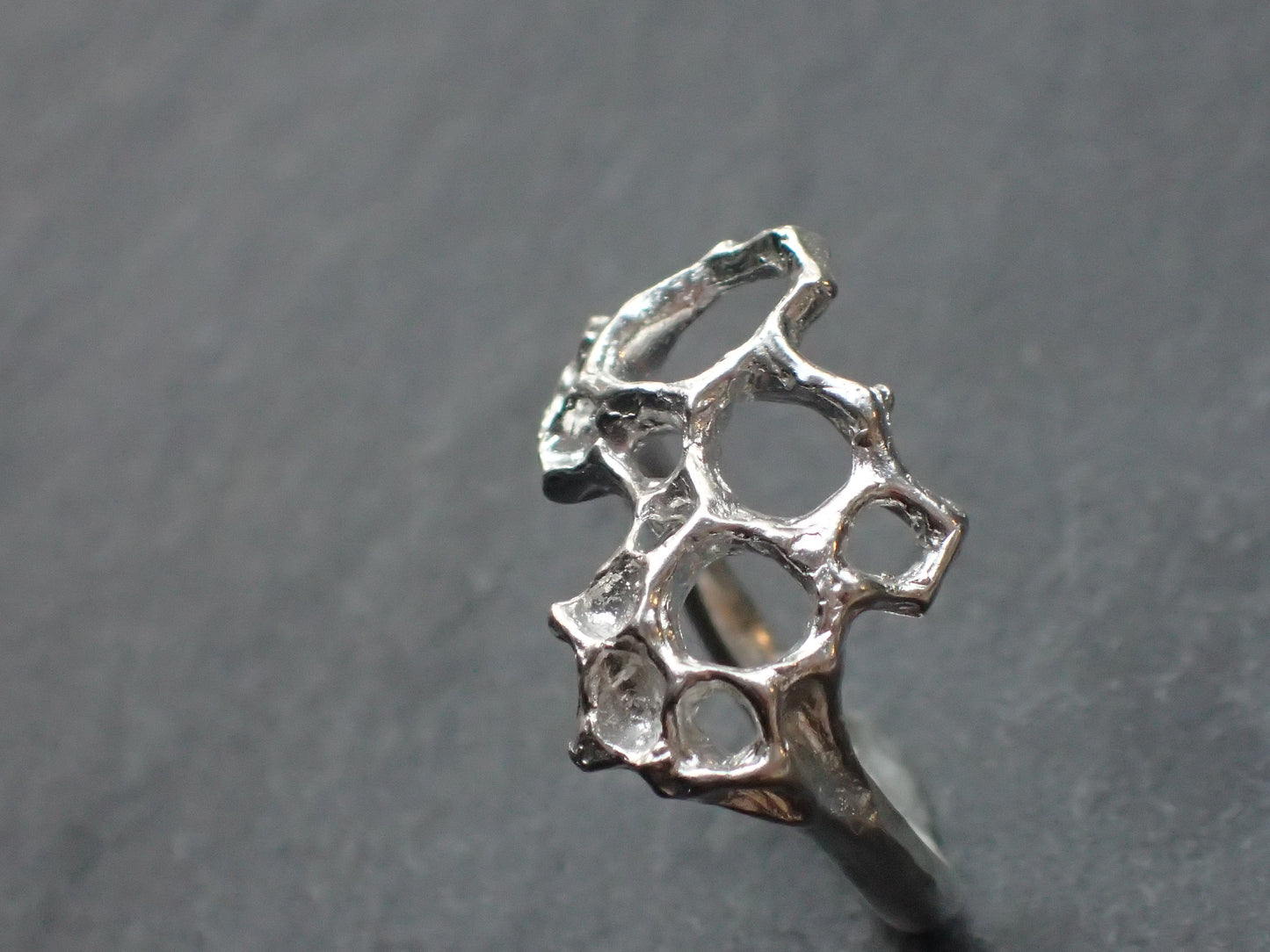 Honeycomb Ring handmade in solid Ecosilver-Jewellery-Beca Beeby