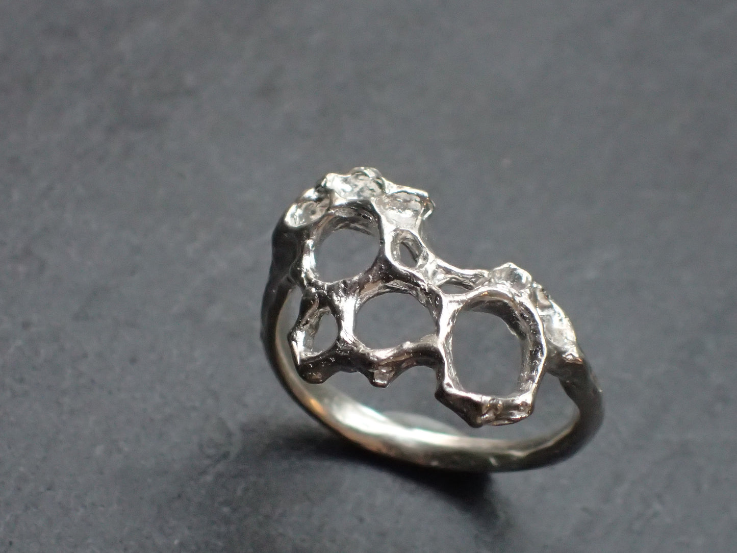 Honeycomb Ring handmade in solid Ecosilver-Jewellery-Beca Beeby